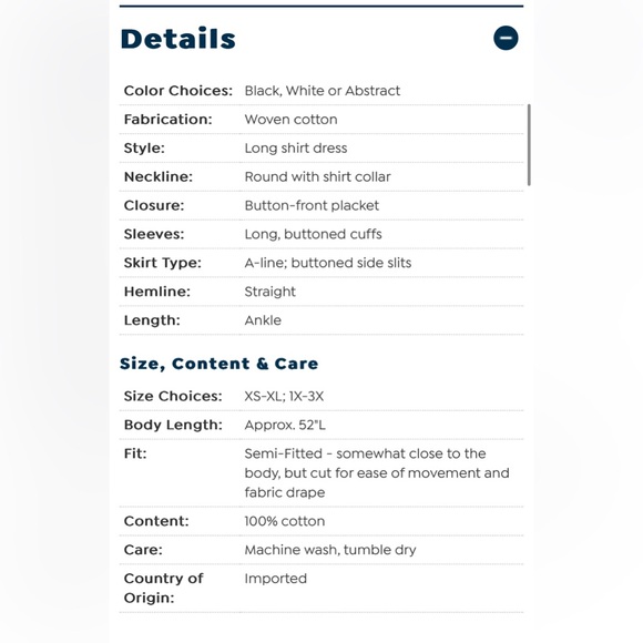 NWT Allison Brown NY Long Shirt Flare Dress - 884-525 size 1X COLOR ABSTRACT - Picture 3 of 8